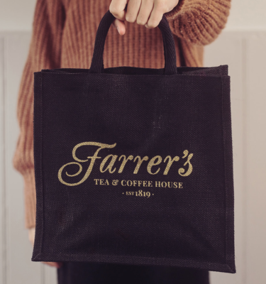 Farrer's Black Jute Bag
