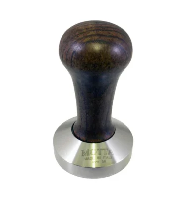 Motta Wooden Tamper - Stainless Steel Flat Base - 58mm