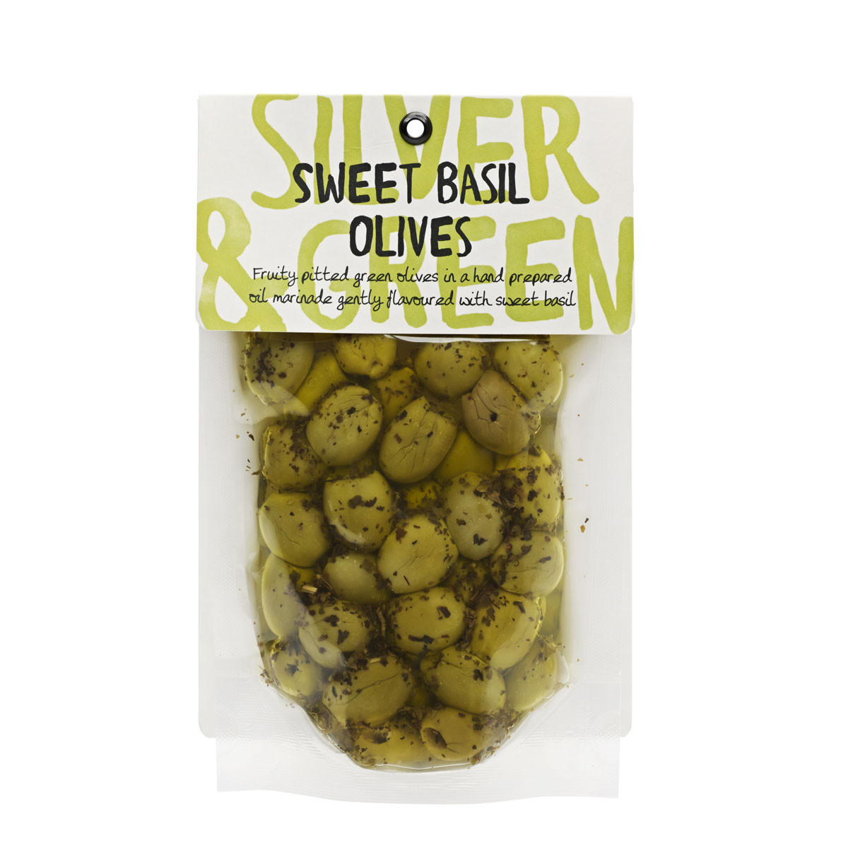 Silver & Green-Sweet-Basil olives