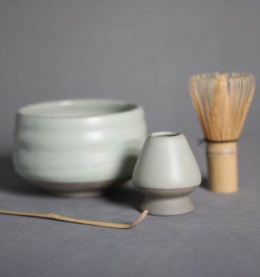 Ceramic Matcha Bowl Set Pale Green
